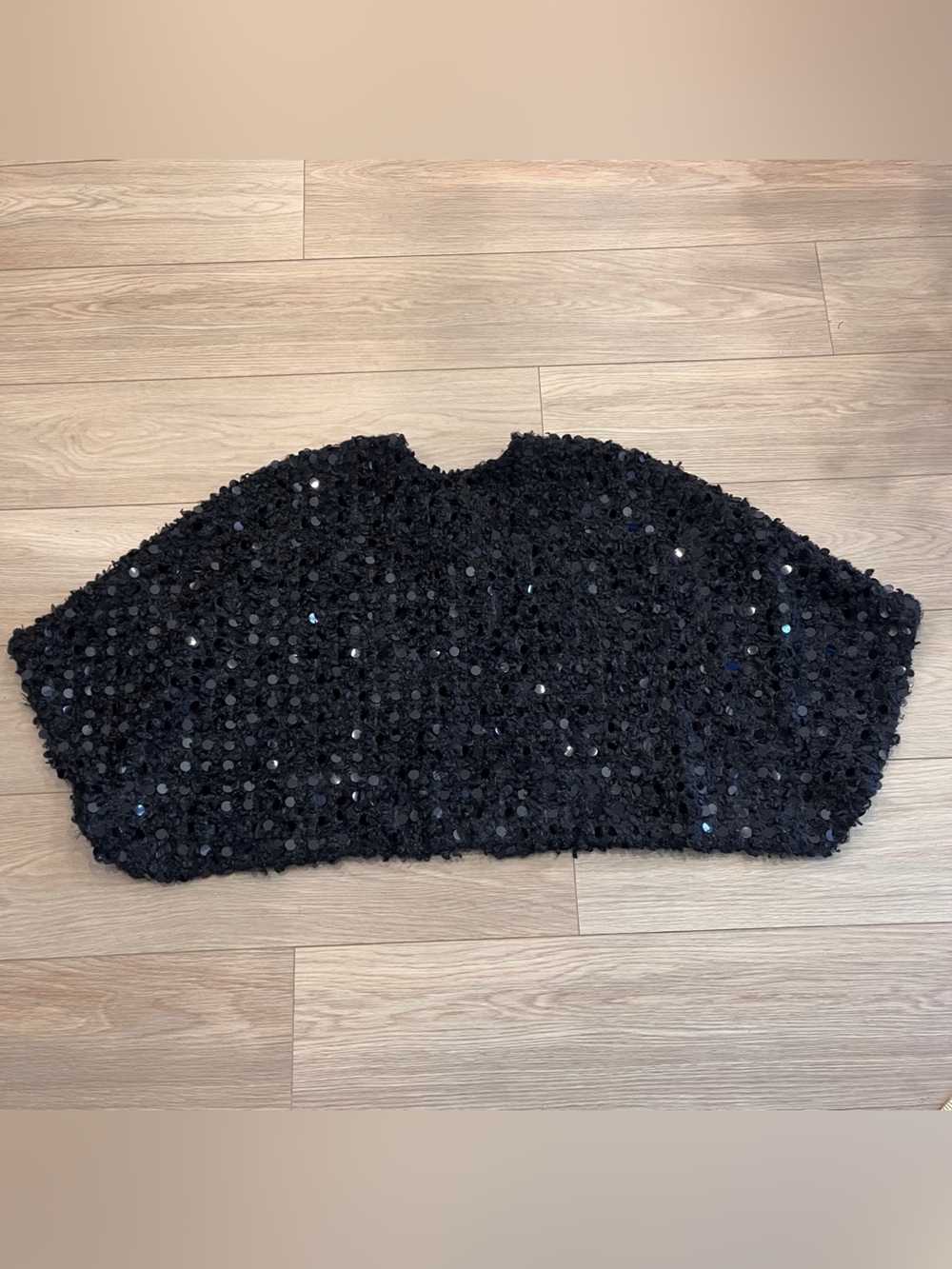 Victoria K Black Sequin Cape Shall Party Glam - Picture 6 of 6